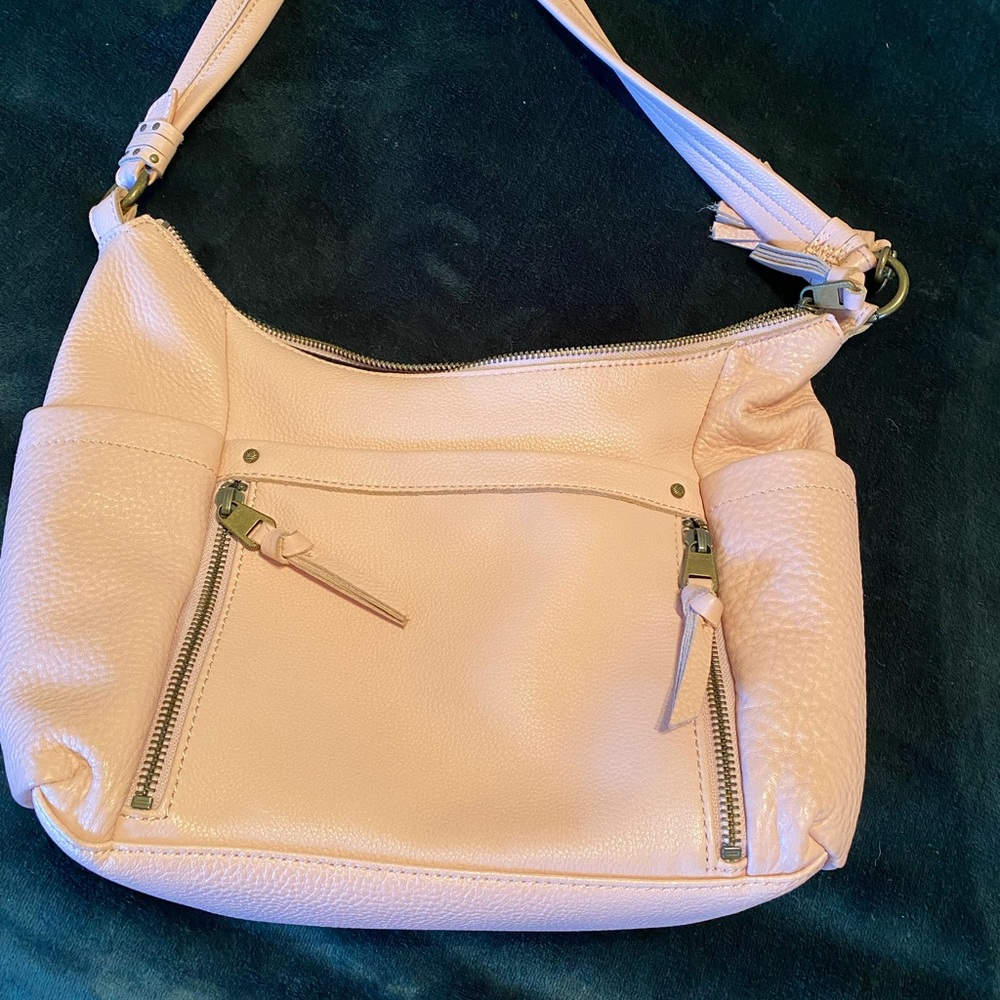 Elegant Pink Leather Shoulder Bag